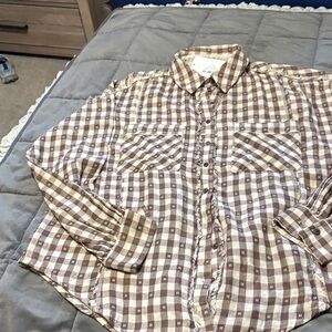 Kindred NYX Brown and Cream Plaid Button-Down Shirt